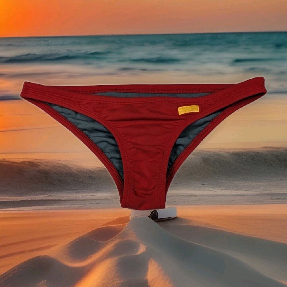 Jolyn Training Bikini Swimsuit Bottom European Large Solid Red With Drawstring